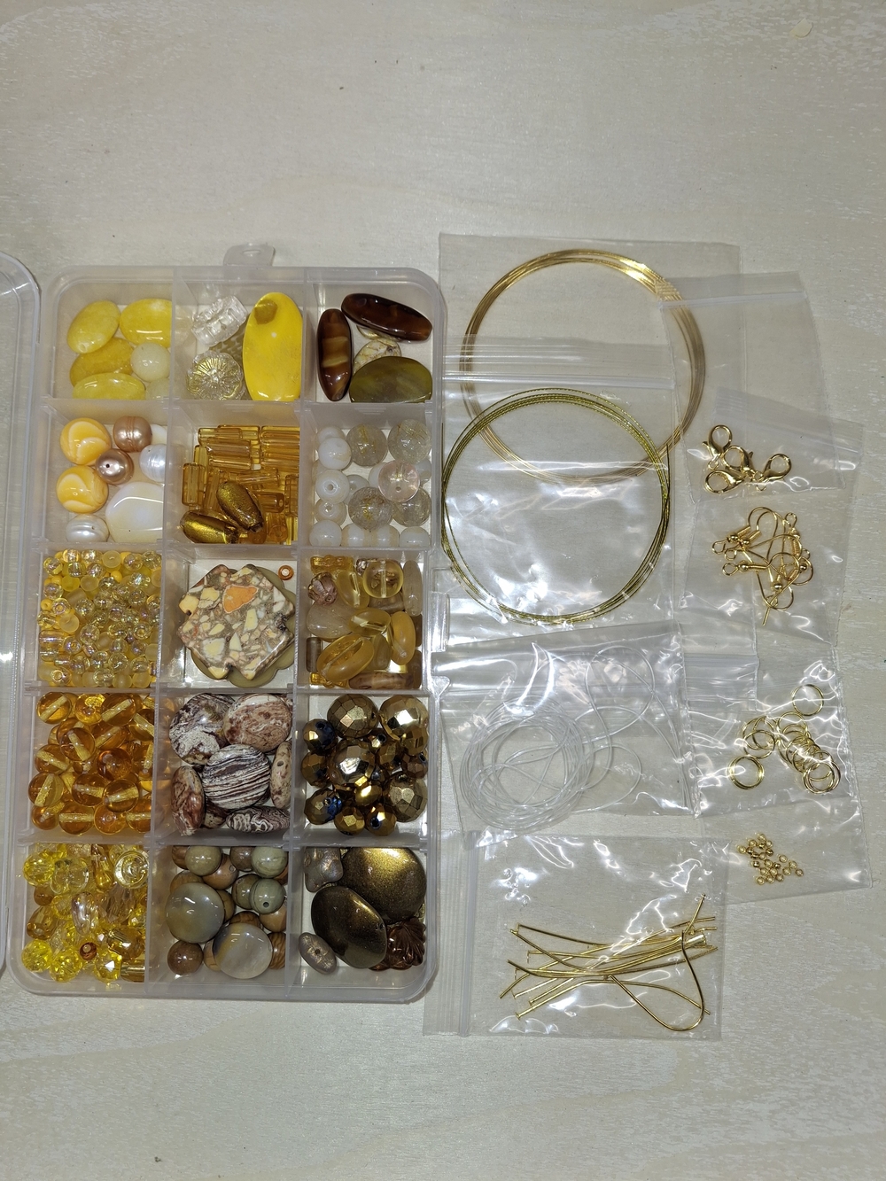 Gold and Yellow Bead Jewelry Making Kit - Women Jewelry